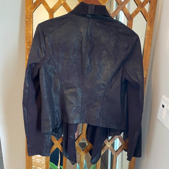 Suede and Faux Leather Moto Style Jacket - Picture 3 of 14